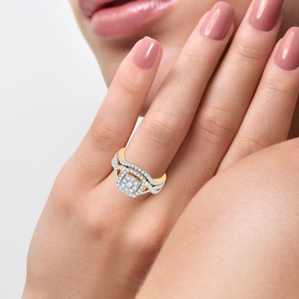14K 1.00ct Diamond Bridal Ring - Johnny Dang & Co