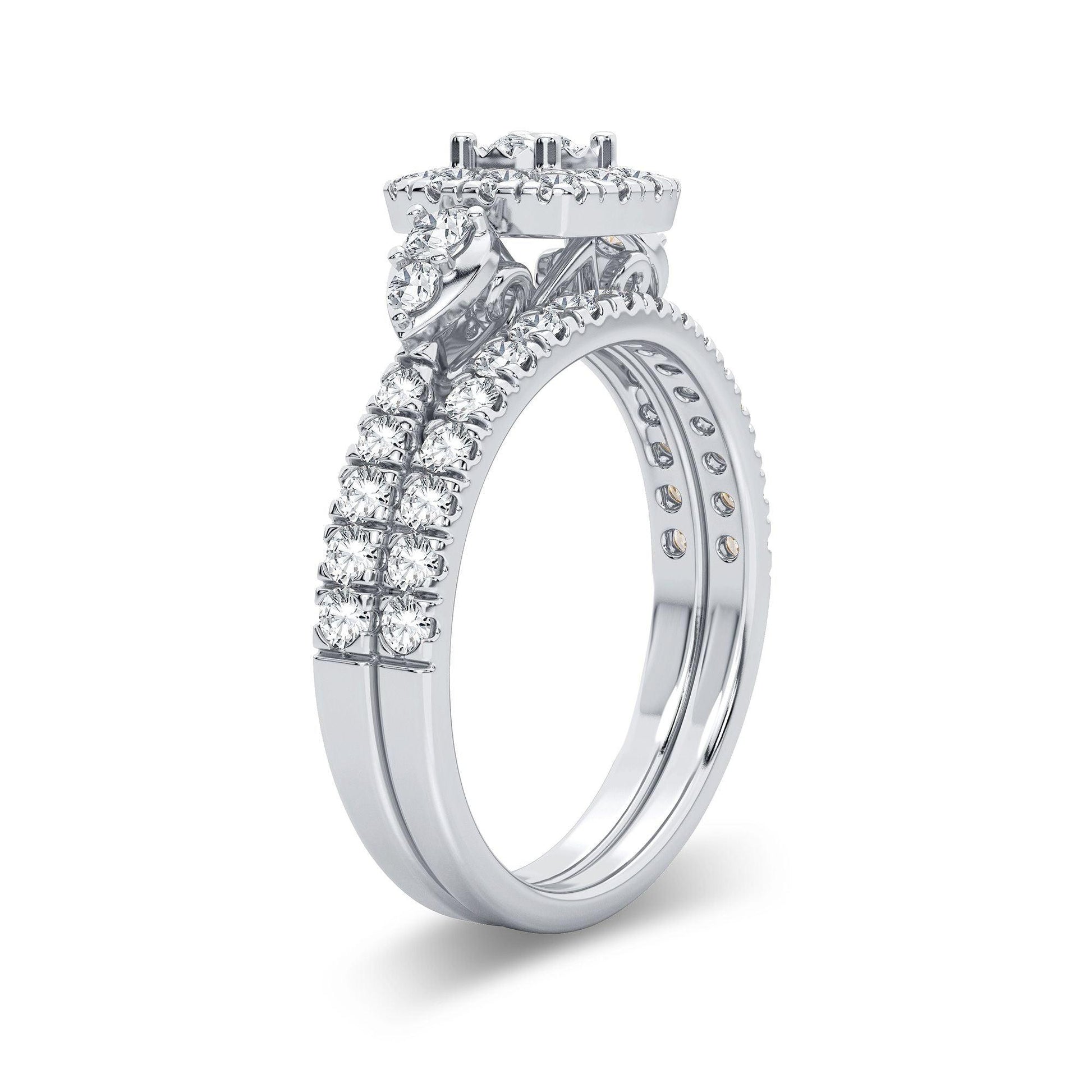 14K 1.00CT Diamond Bridal Ring - Johnny Dang & Co