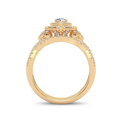 14K 1.00CT Diamond Bridal Ring - Johnny Dang & Co