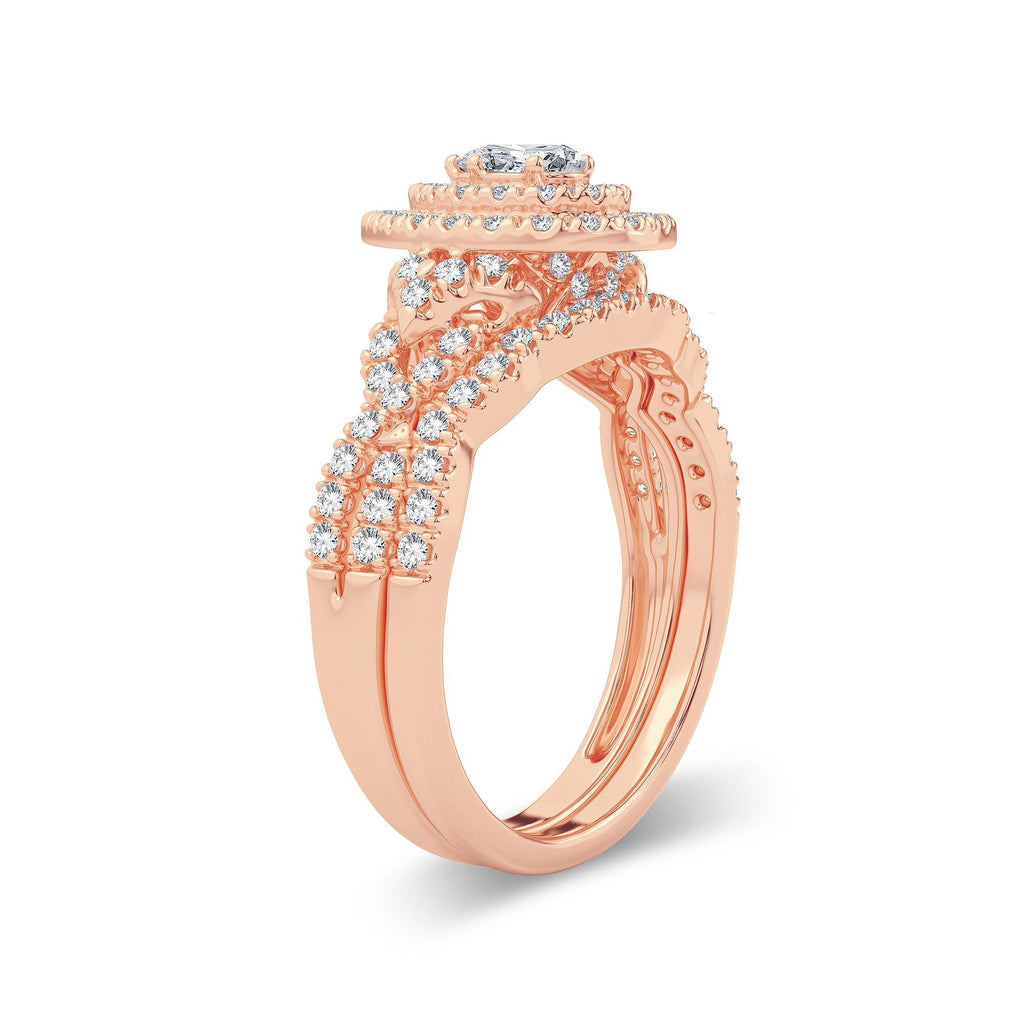 14K 1.00CT Diamond Bridal Ring - Johnny Dang & Co