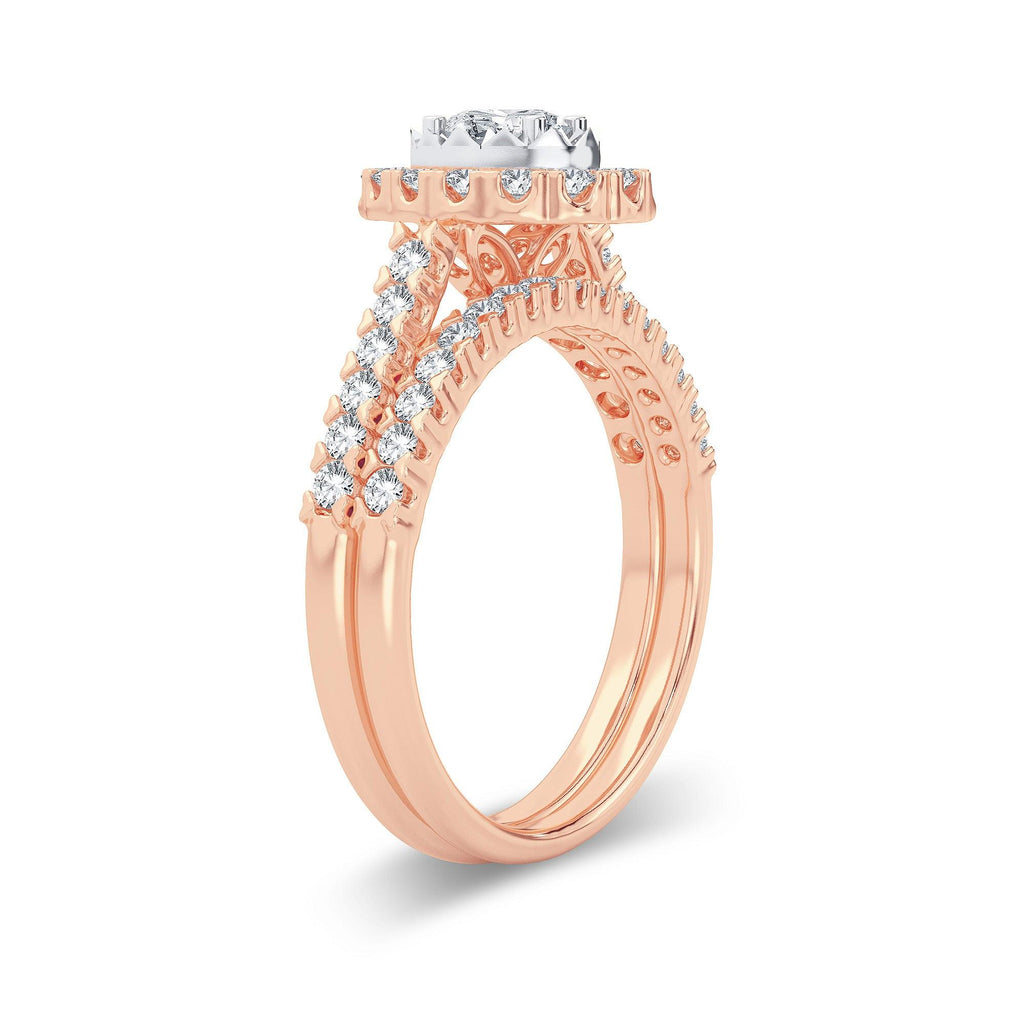 14K 1.00CT Diamond Bridal Ring - Johnny Dang & Co