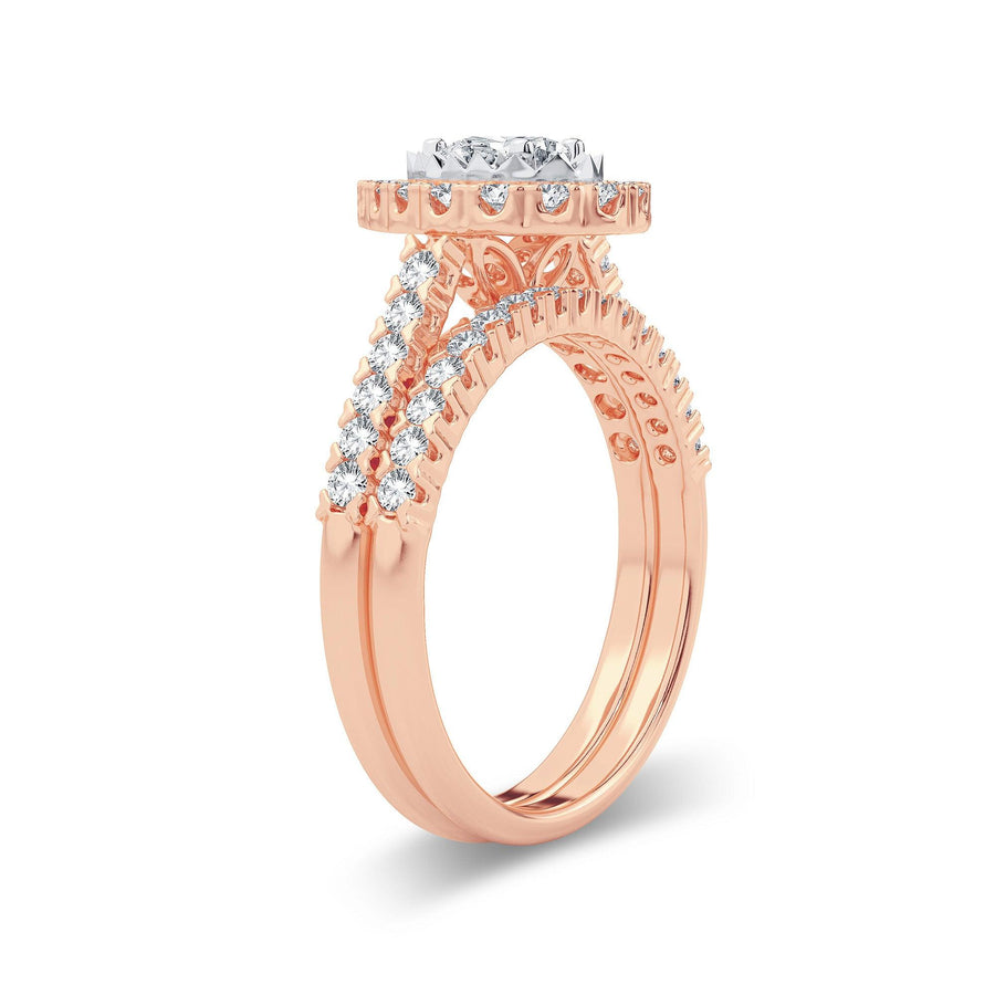 14K 1.00CT Diamond Bridal Ring - Johnny Dang & Co