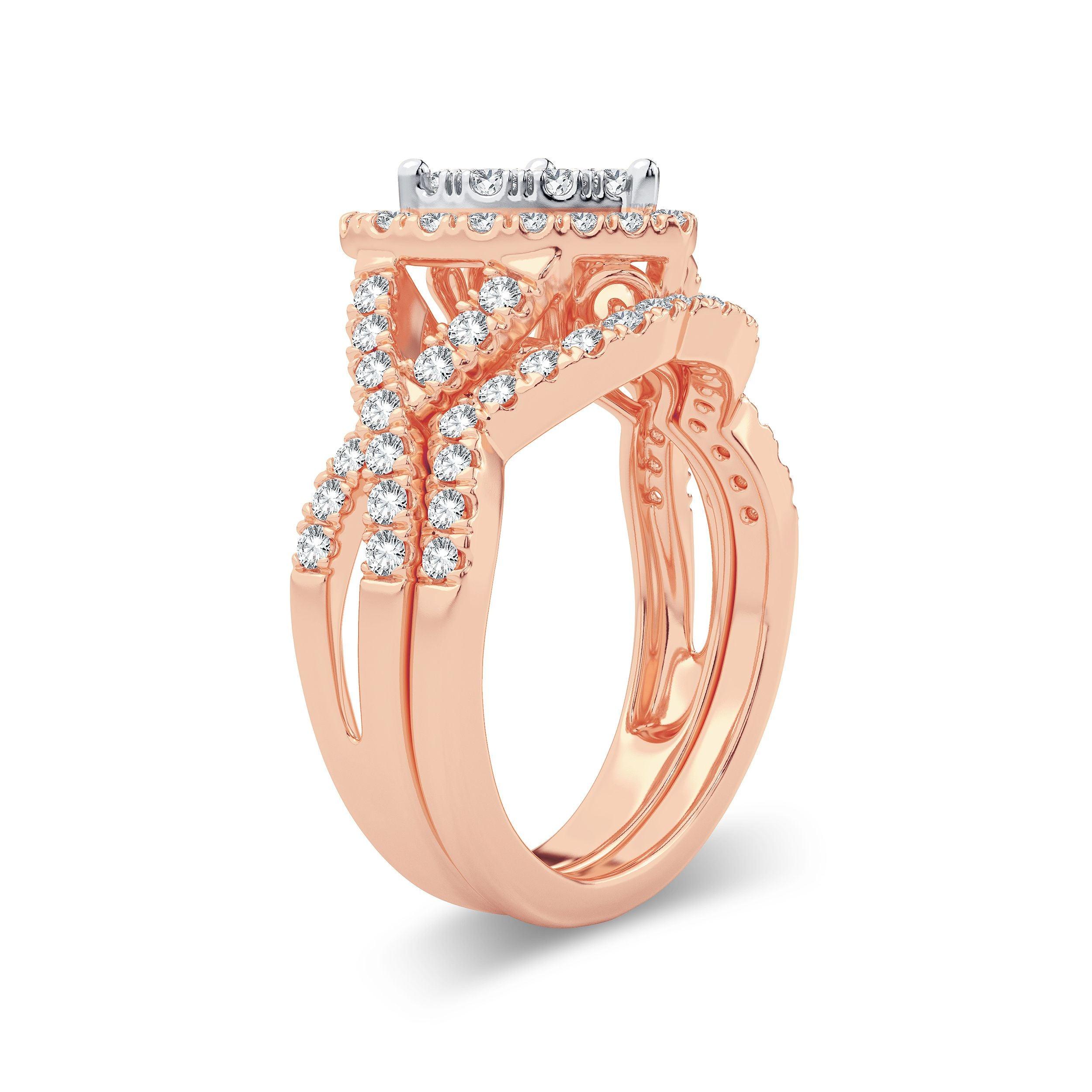 14K 1.00ct Diamond Bridal Ring - Johnny Dang & Co
