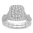 14K 1.00CT Diamond bridal set - Johnny Dang & Co