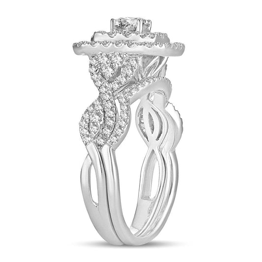 14K 1.00CT Diamond bridal set - Johnny Dang & Co