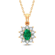 10K 0.05ct Diamond Emerald Pendant - Johnny Dang & Co