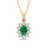 10K 0.05ct Diamond Emerald Pendant - Johnny Dang & Co