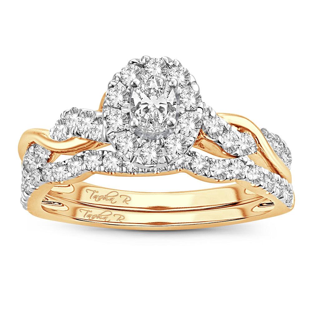 14K 1.00CT Fancy Cut Bridal Ring - Johnny Dang & Co