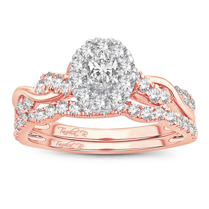 14K 1.00CT Fancy Cut Bridal Ring - Johnny Dang & Co