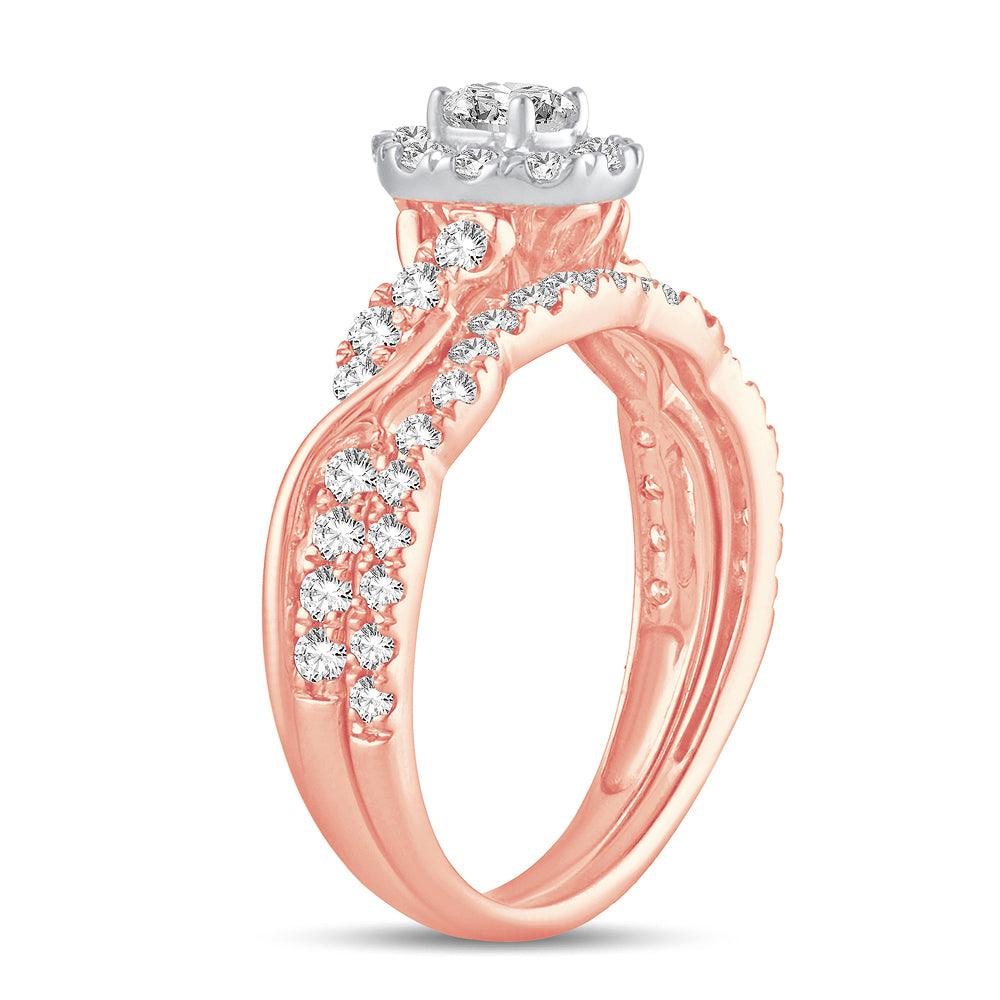 14K 1.00CT Fancy Cut Bridal Ring - Johnny Dang & Co