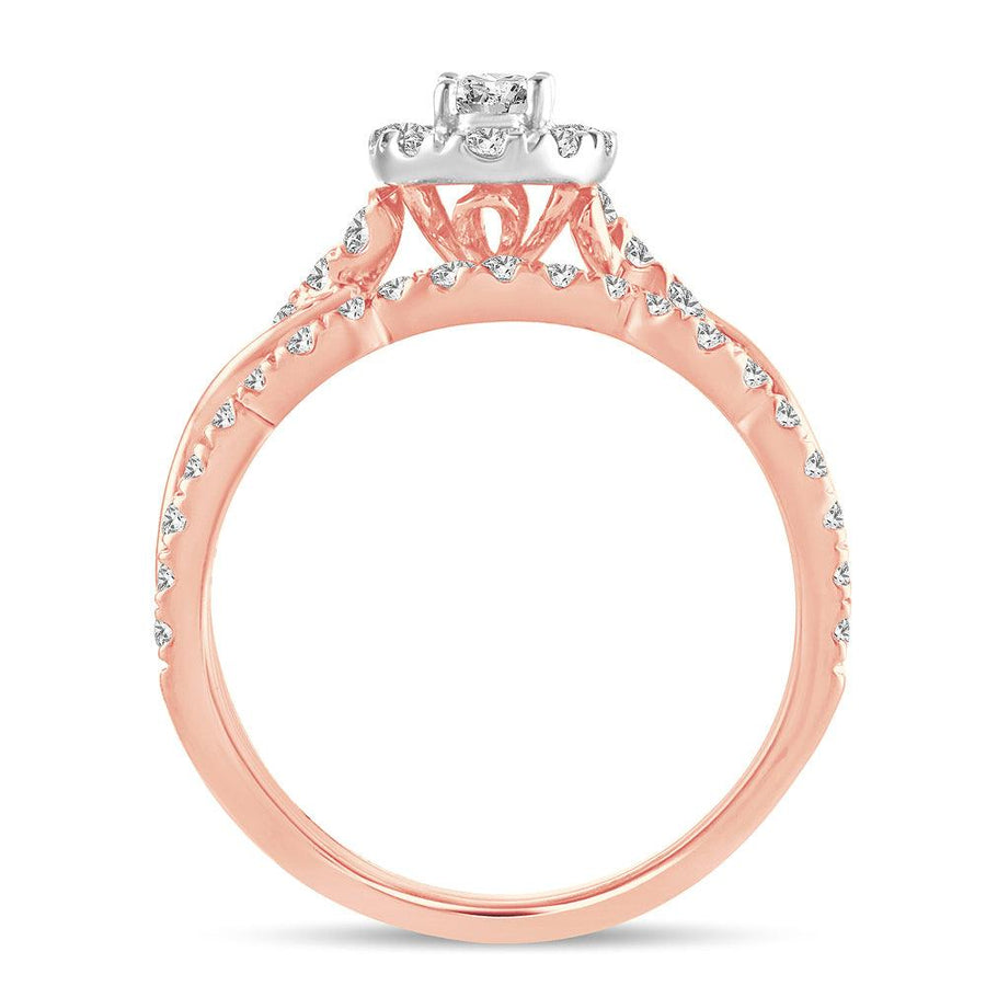 14K 1.00CT Fancy Cut Bridal Ring - Johnny Dang & Co