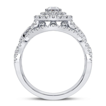 14K 1.03CT Diamond Bridal Ring - Johnny Dang & Co