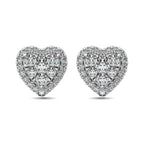 JDTK-62388W-E-P22-58 Diamond 3/4 ct tw Heart Earrings in 14K Gold - Johnny Dang & Co