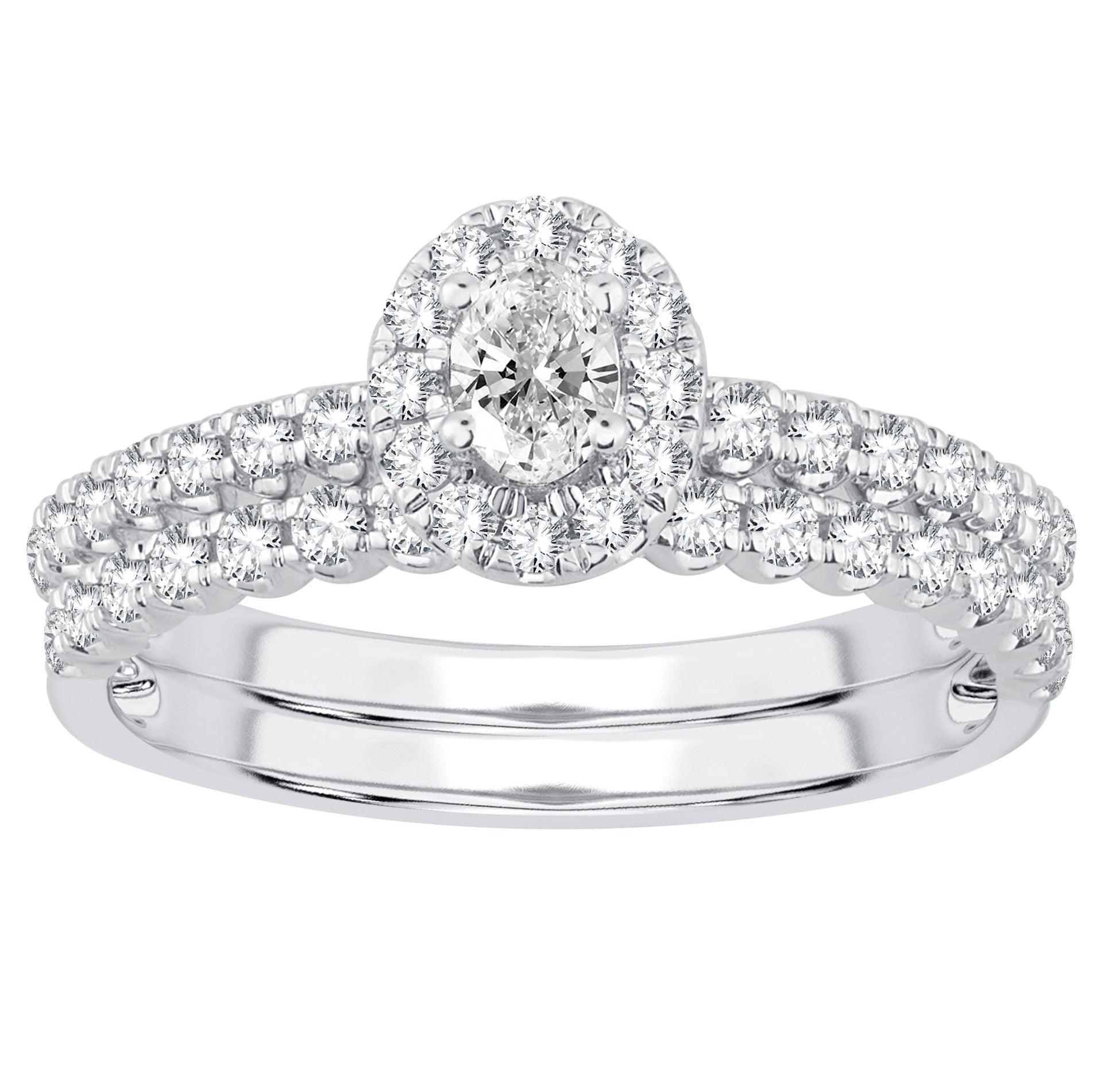 14K 0.73CT Diamond Bridal Ring - Johnny Dang & Co