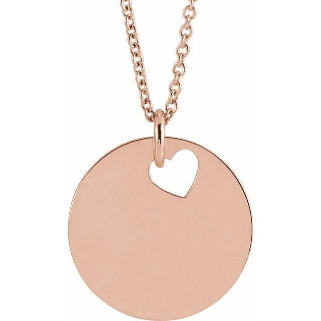 JDSP87235 - PIERCED HEART OR STAR ENGRAVABLE DISC NECKLACE - Johnny Dang & Co