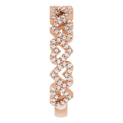 JDTK-SP124362- 14K Rose 1/3 CTW Diamond Stackable Heart Ring - Johnny Dang & Co