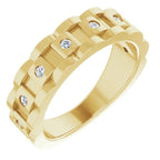 JDTKSP-9875-14K Yellow 1/4 CTW Diamond Chain Link Ring - Johnny Dang & Co