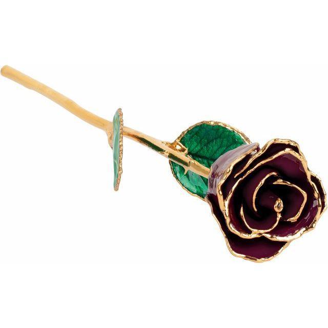 JDSP61-9047-Lacquered Burgundy Rose with Gold Trim - Johnny Dang & Co
