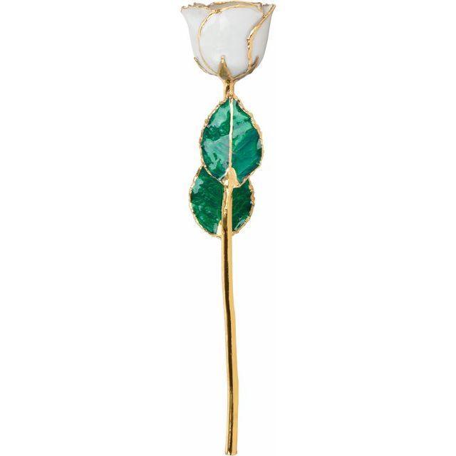 JDSP61-9087 - Lacquered Pearl Colored Rose with Gold Trim - Johnny Dang & Co