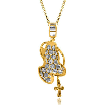 10K 0.94-1.02CT D-PPRAYING HAND - Johnny Dang & Co