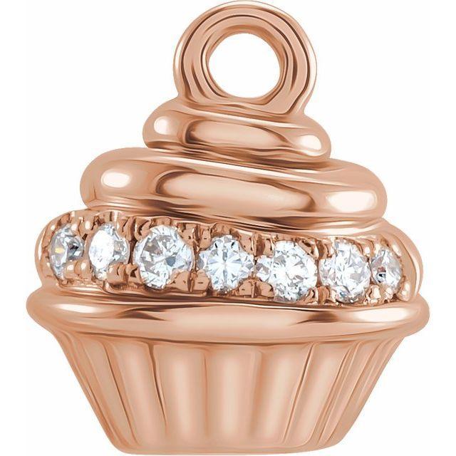 JDTKSP-2000941-14K .04 CTW Natural Diamond Cupcake Dangle - Johnny Dang & Co