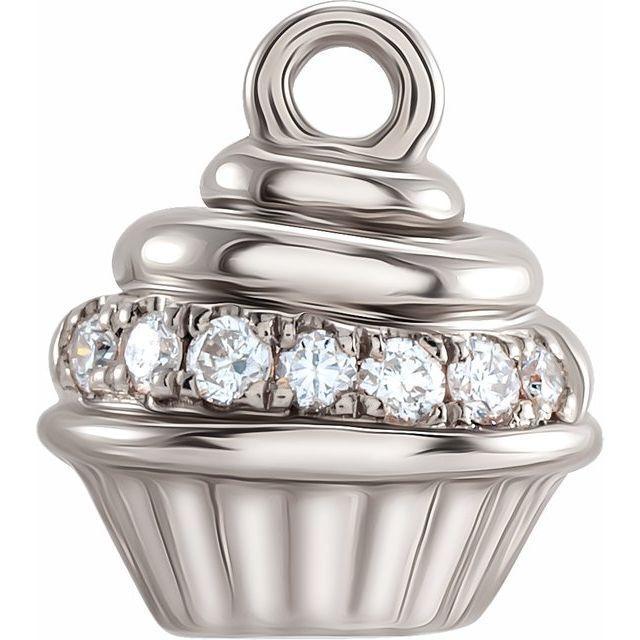 JDTKSP-2000941-14K .04 CTW Natural Diamond Cupcake Dangle - Johnny Dang & Co