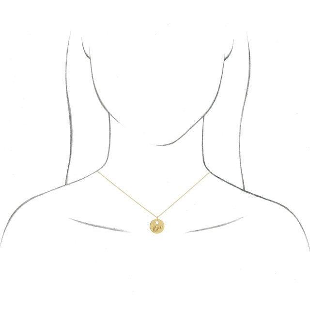 JDSP87235 - PIERCED HEART OR STAR ENGRAVABLE DISC NECKLACE - Johnny Dang & Co