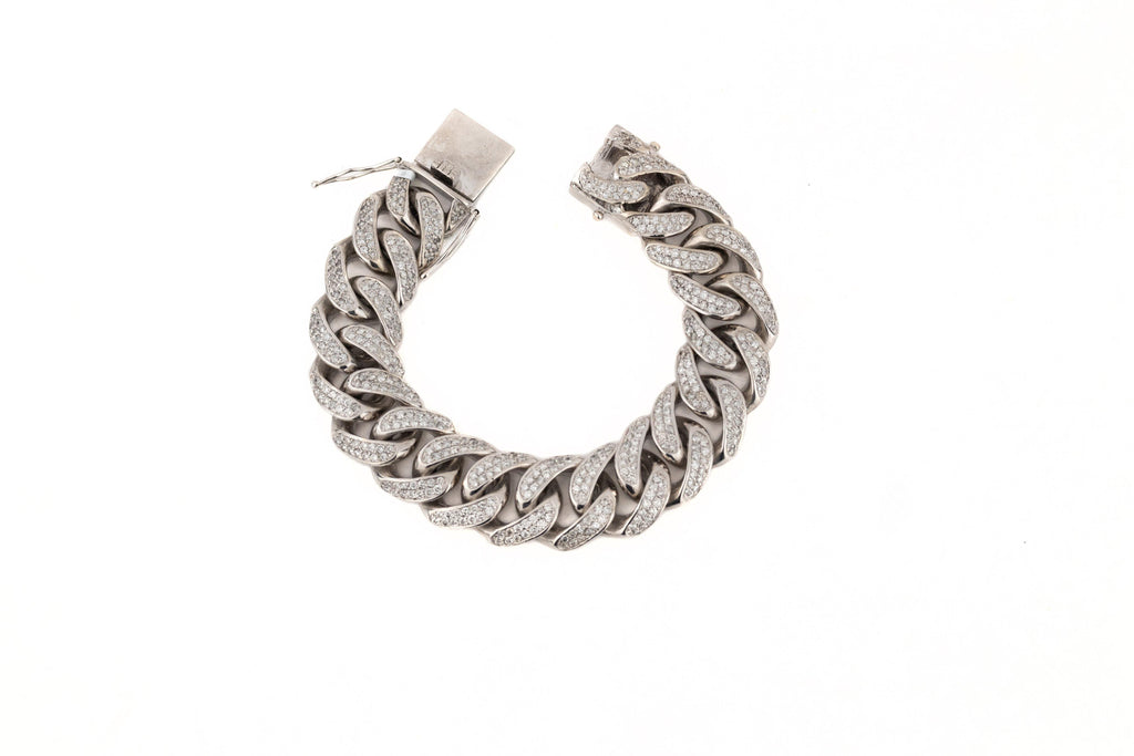 8mm White Gold Rounded Diamond Bracelet - Johnny Dang & Co