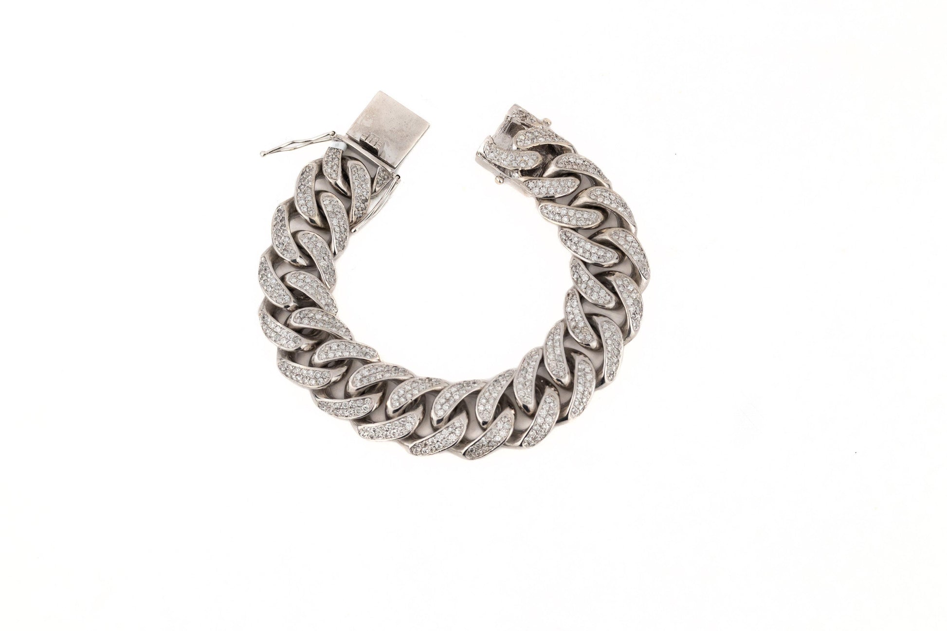 8mm White Gold Rounded Diamond Bracelet - Johnny Dang & Co