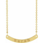 JDSP87635 - Engravable Curved Bar 18" Necklace - Johnny Dang & Co
