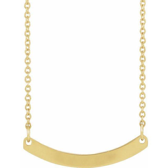JDSP87635 - Engravable Curved Bar 18" Necklace - Johnny Dang & Co