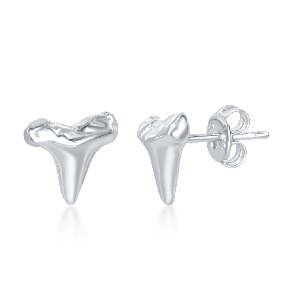 Sterling Silver Shark Tooth Stud Earrings - Johnny Dang & Co