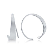 Sterling Silver Flat Bar Half Hoop Earrings - Johnny Dang & Co