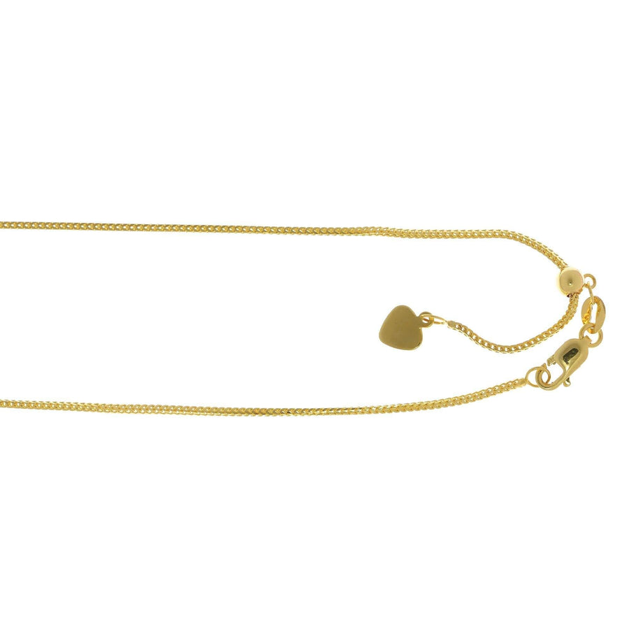 14kt 22 inches Yellow Gold 0.9mm Adjustable Franco Chain - Johnny Dang & Co