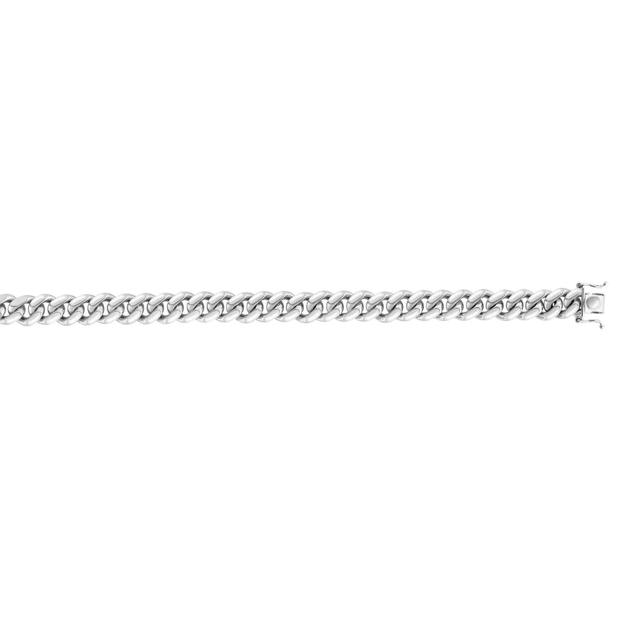 Silver 8.5 inches with Rhodium Finish 9.8mm Shiny Fancy Bracelet with Box Clasp - Johnny Dang & Co