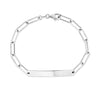 Silver Engravable ID Bar Paperclip Bracelet - Johnny Dang & Co