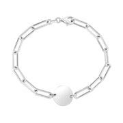 Silver Engravable Circle Paperclip Bracelet - Johnny Dang & Co