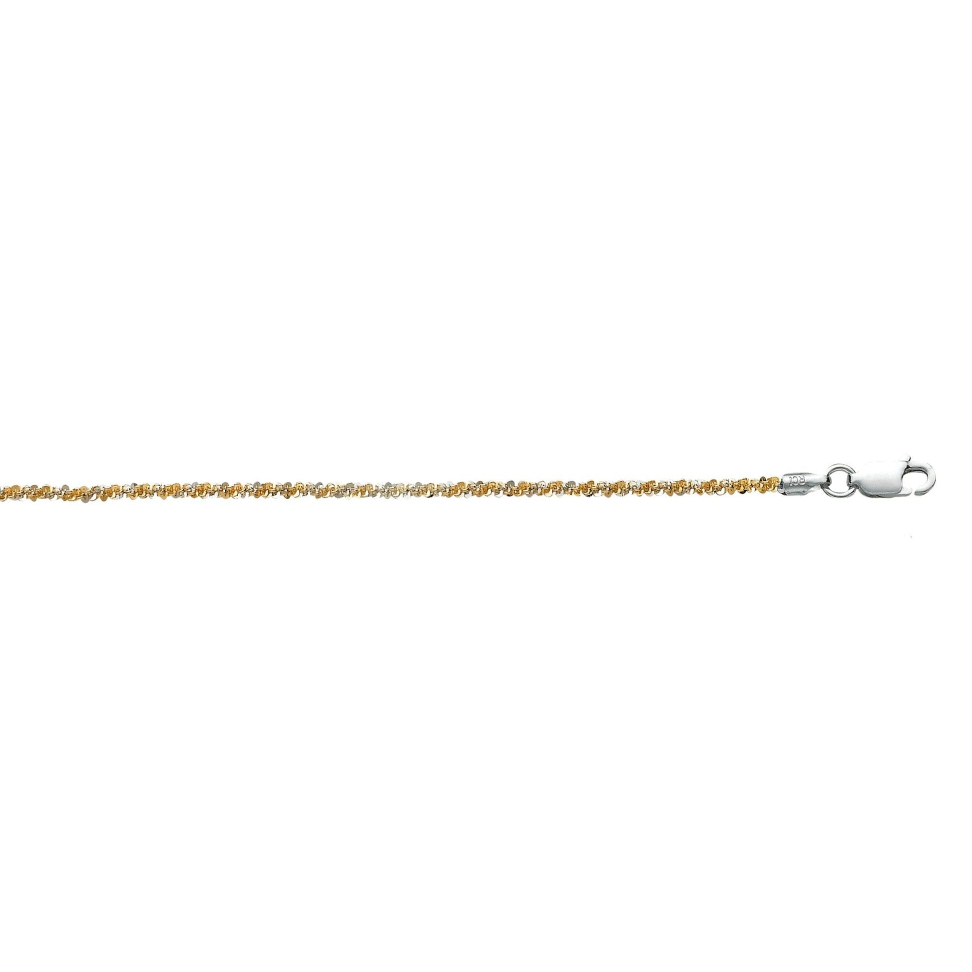 Silver Two-tone Sparkle Chain Anklet - Johnny Dang & Co