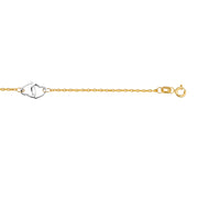 14K Two-tone Gold Interlocking Heart Anklet - Johnny Dang & Co