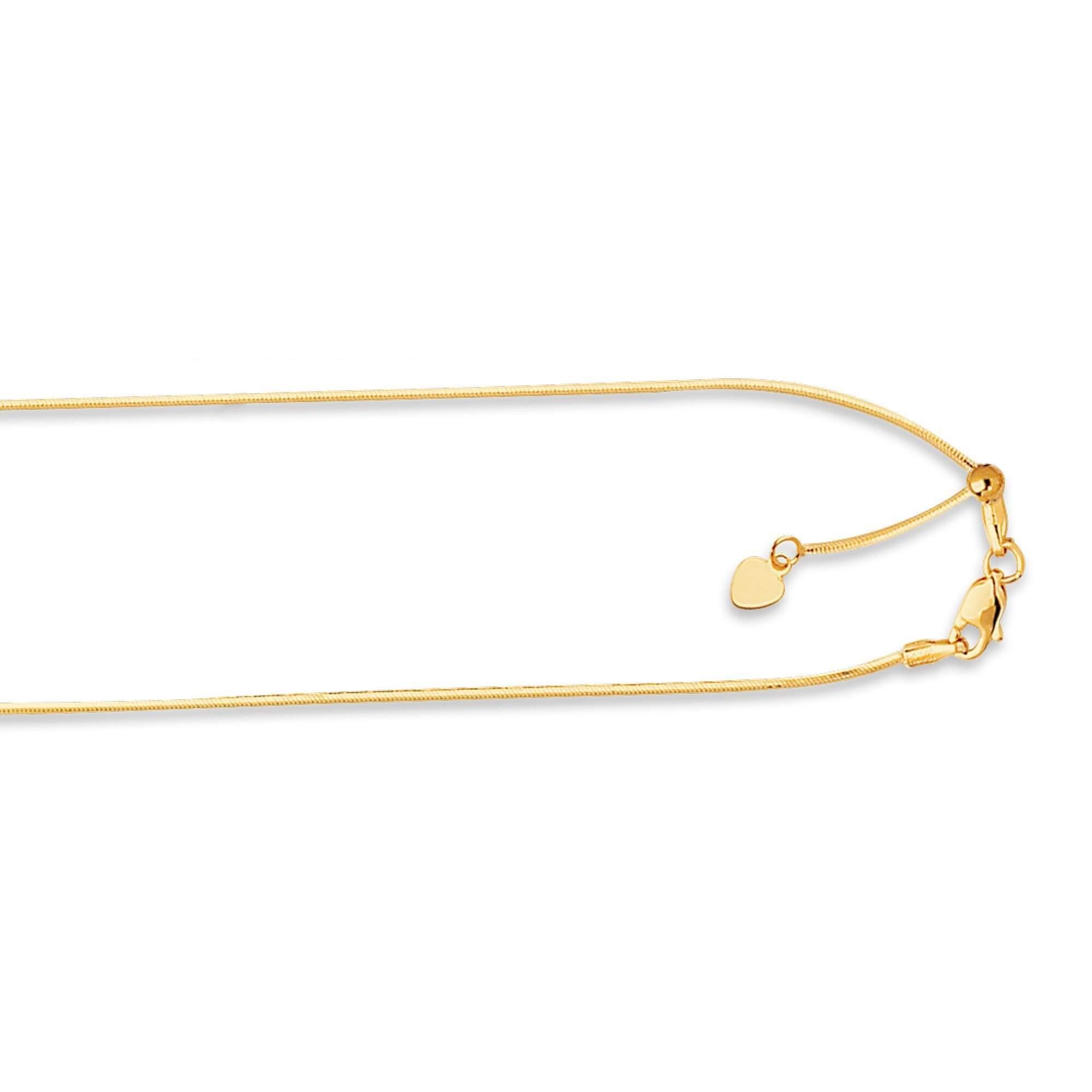 14kt 22 inches Yellow Gold .85mm Diamond Cut Adjustable Octagon Chain with Lobster Clasp - Johnny Dang & Co