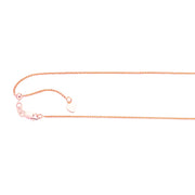 14kt Gold 22 inches Rose Finish 1.05mm Shiny Oval Adjustable Round Wheat Chain with Lobster Clasp - Johnny Dang & Co
