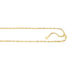14kt 22 inches Yellow Gold 1.1mm Diamond Cut Adjustable Singapore Chain with Lobster Clasp+ Small HEarRingt - Johnny Dang & Co