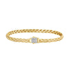14kt 7.5 inches Yellow Gold Shiny Finish Fancy Woven Braided Bracelet with Box Clasp+0.13ct. Diamond - Johnny Dang & Co