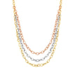 14kt Gold Heritage 17 inches Rose+Yellow+White Finish 5-14.7mm Shiny Oval Graduated Necklace with Lobster Clasp - Johnny Dang & Co
