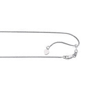 14kt 22 inches White Gold 1.0mm Diamond Cut Adjustable Round Wheat Chain with Lobster Clasp - Johnny Dang & Co