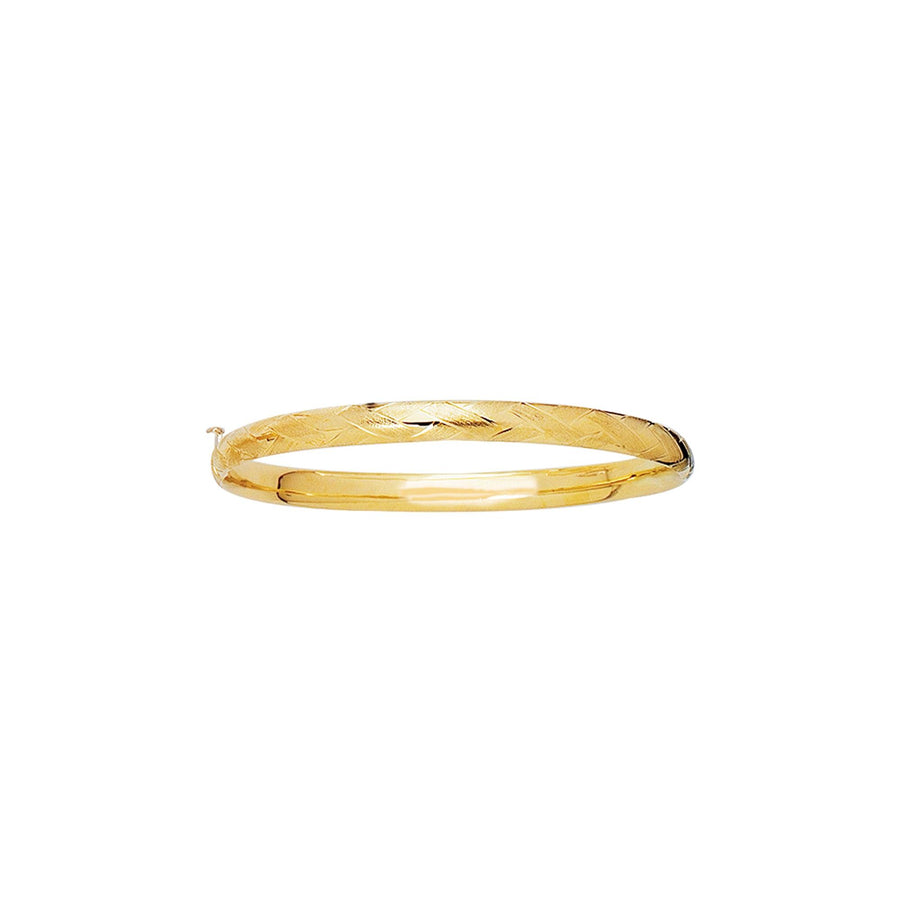 14K Gold X Pattern Children's Bangle 5.5