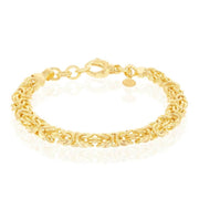 Sterling Silver With 14K Gold Overlay, Byzantine Bracelet, MADE IN ITALY - Johnny Dang & Co