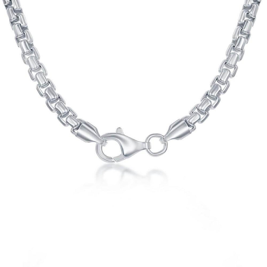 Sterling Silver 4mm Round Box Bracelet - Silver Plated - Johnny Dang & Co