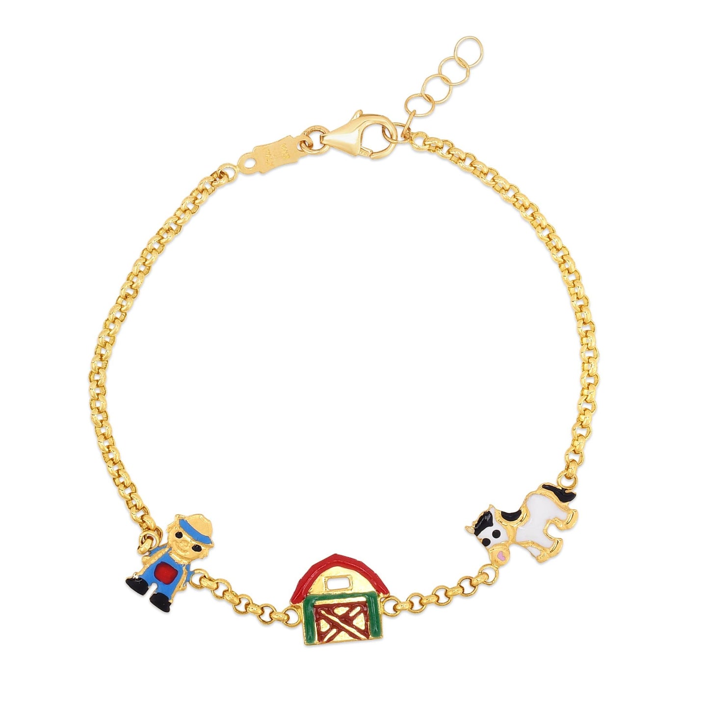 Kids 14K Gold Enamel Panda Bracelet - Johnny Dang & Co