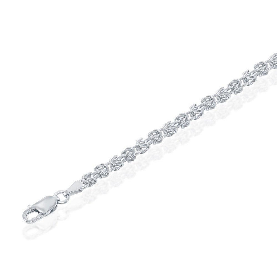 Sterling Silver 3MM Open Byzantine - Rhodium Plated 22